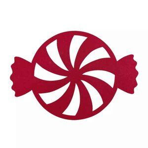 NWT (4) St. Nicholas Square Laser Cut Felt Christmas Peppermint Placemats